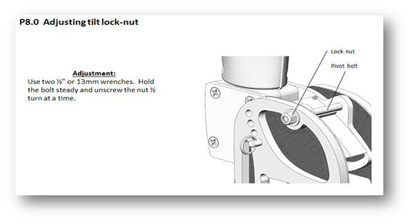 P8.0 Adjusting tilt lock-nut
